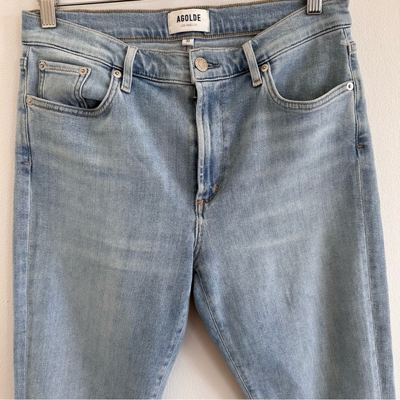 Agolde Sophie cropped high waist raw hem jeans size 30 - Picture 4 of 7